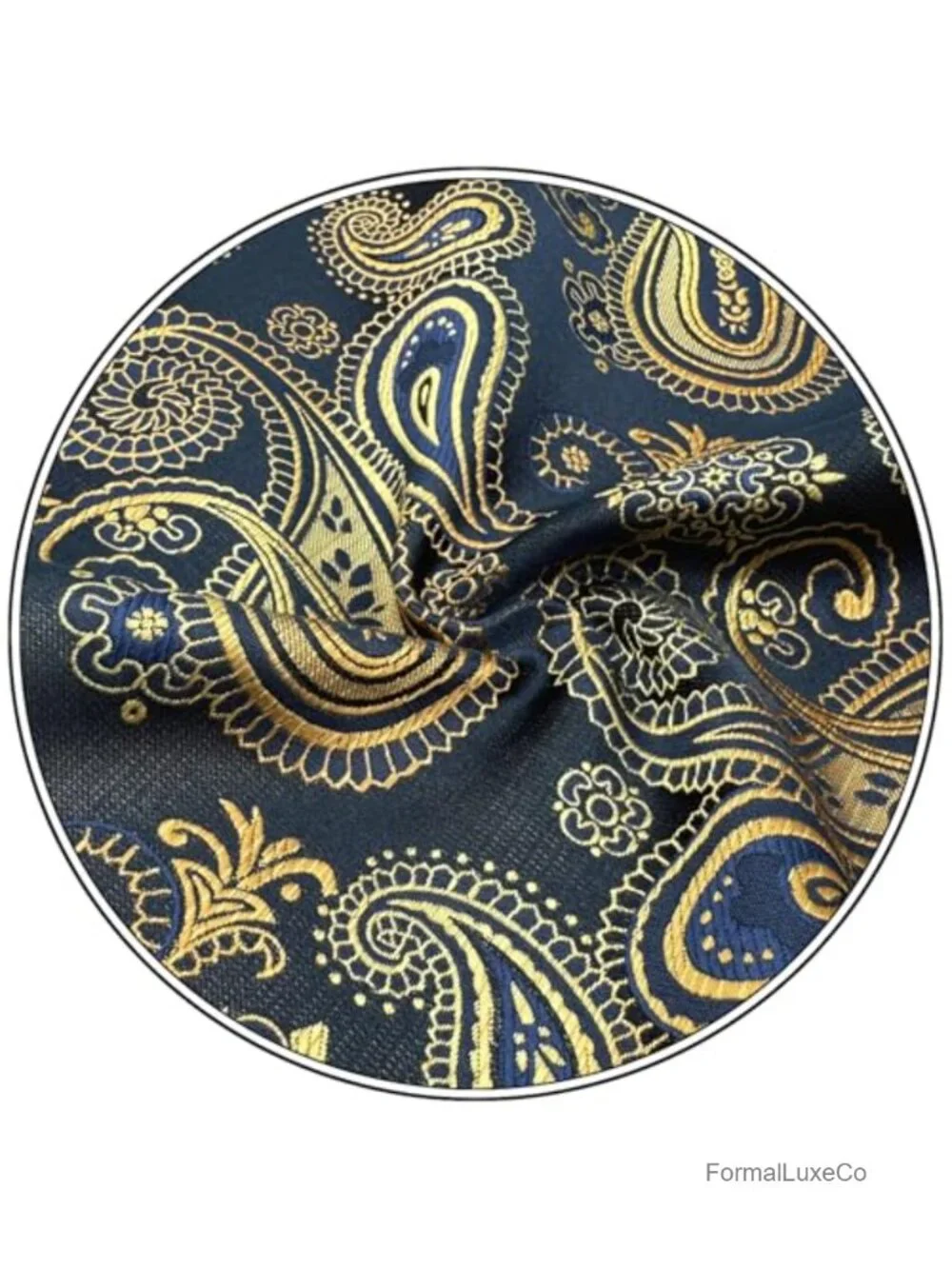 Paisley Silk Blend Pocket Square for Men - Jacquard Woven, Wrinkle Resistant